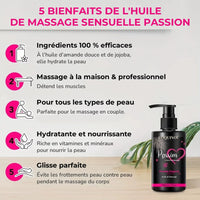 COQUINOU Passion – Huile de Massage Sensuelle Paradis Tropical 200 ml
